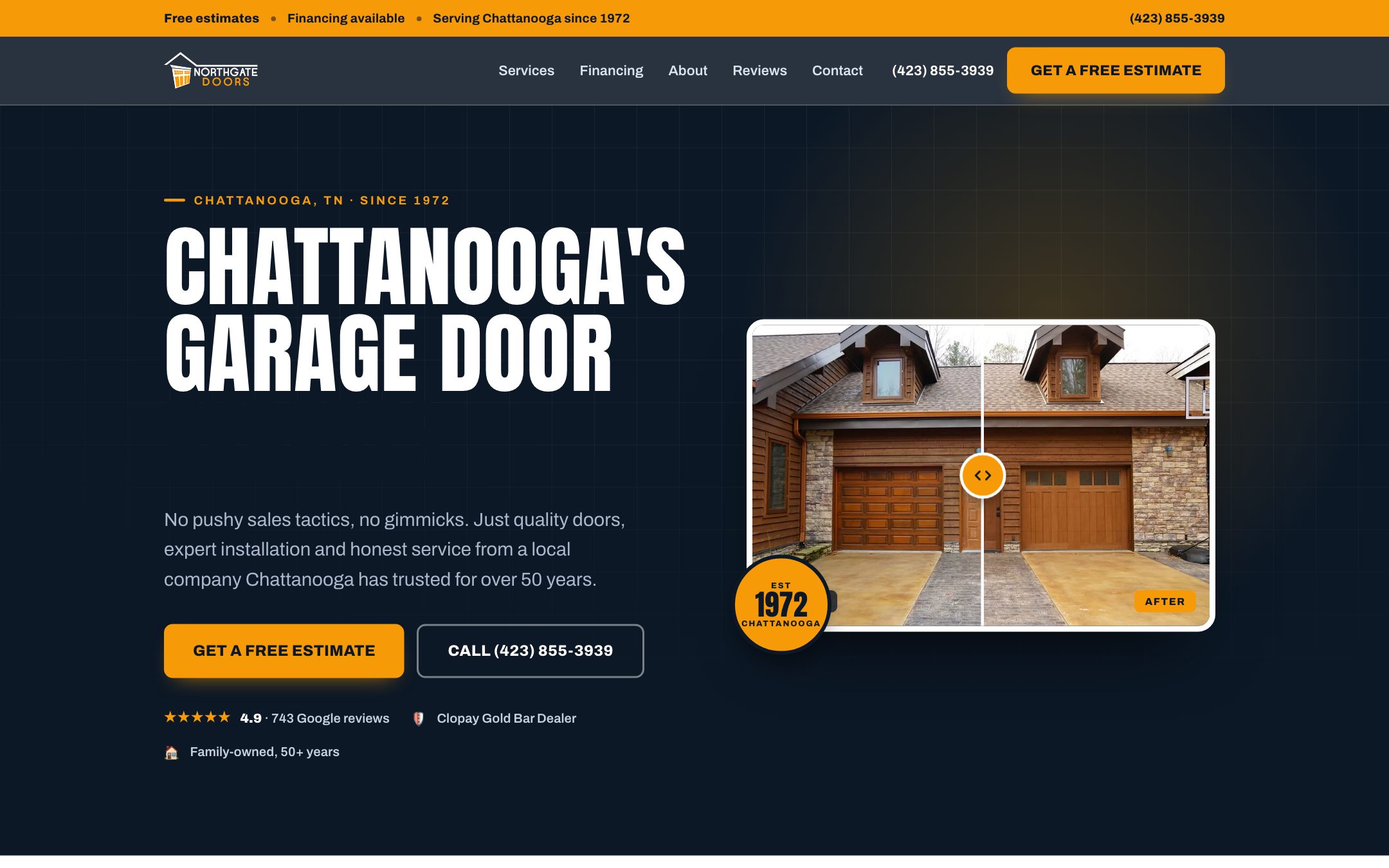 Redesigned Northgate Doors website